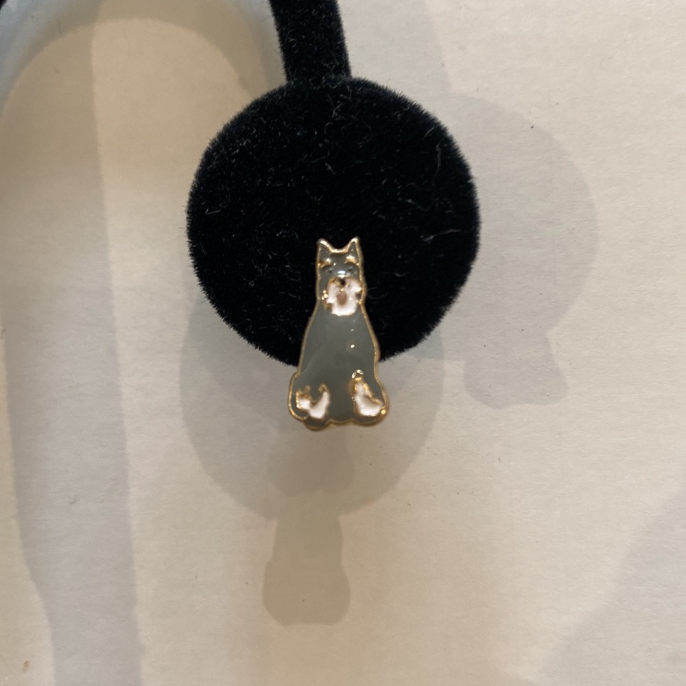 Schnauzer dog stud earrings